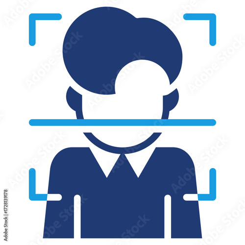Dark Blue Face Recognition Icon