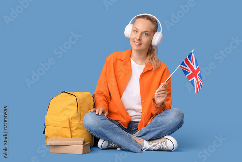 Female student in headphone...