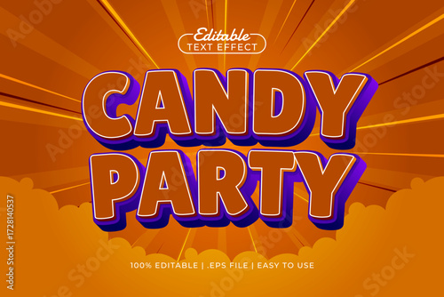 candy party editable text effect