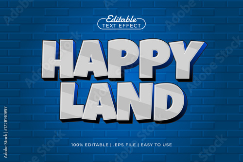 happy land editable text effect