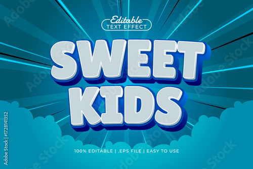 sweet kids editable text effect