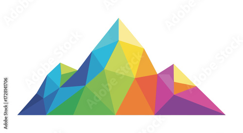 Vibrant geometric mountain range illustration capturing the spirit of colorful polygons