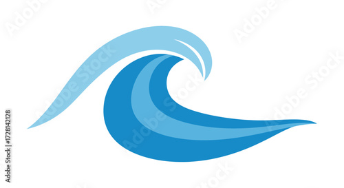 Stylized blue wave illustration showcasing fluidity and aquatic essence design
