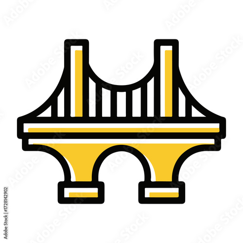 Golden Gate Bridge Icon Minimalist Design for Travel, Transportation, and Cityscapes