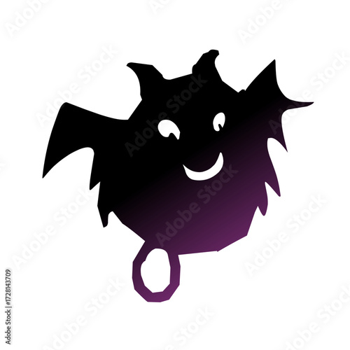 Fat Bat Halloween Monster Silhouette