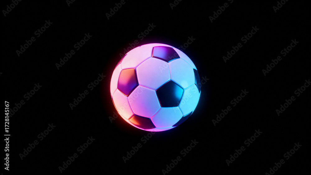 Fototapeta premium soccer ball on black background