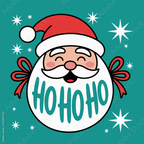 Santa Claus Ho Ho Ho Christmas Illustration