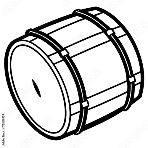 old barrel with a drum