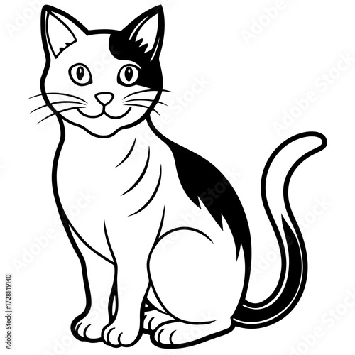 black and white cat