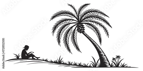 silhouette of a woman on the beach