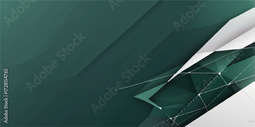 Green beach umbrella with blue sky and a sailboat on the sea