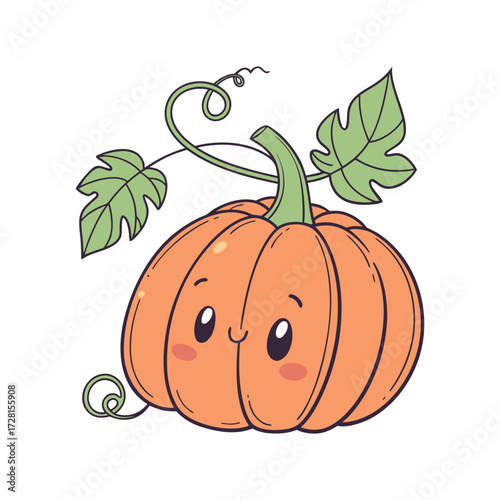 Illustration of cute cartoon pumpkin