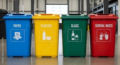 Recycling Bins for Different Waste Types.