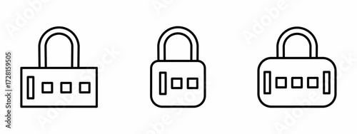 Stock vector. Padlock icons. Black padlock icon set. Padlock, security elements. Collection of padlock. Vector illustration.