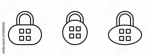 Stock vector. Padlock icons. Black padlock icon set. Padlock, security elements. Collection of padlock. Vector illustration.