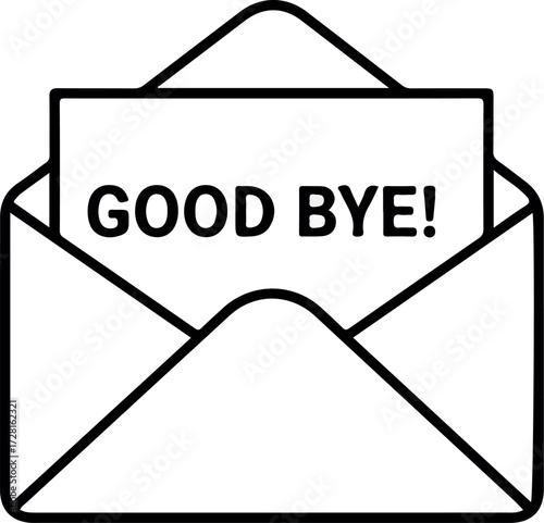 Goodbye message in an envelope expressing farewell and closure in a simple design.