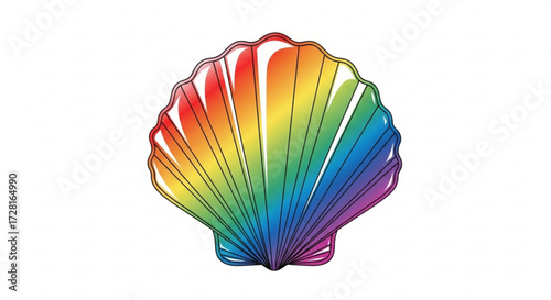 Rainbow seashell a vibrant and colorful seashell design, perfect for summer, beach, or oceanthemed projects and designs
