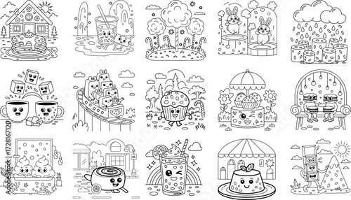 Coloring Pages, Cute, Black And White