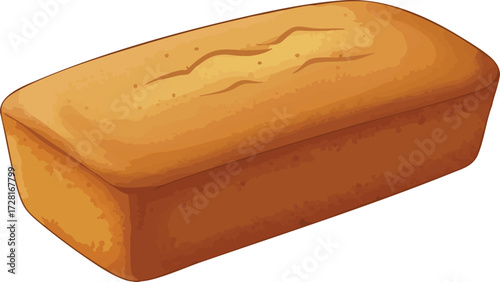 A golden-brown loaf of freshly baked bread, presented in a simple, clean illustration.