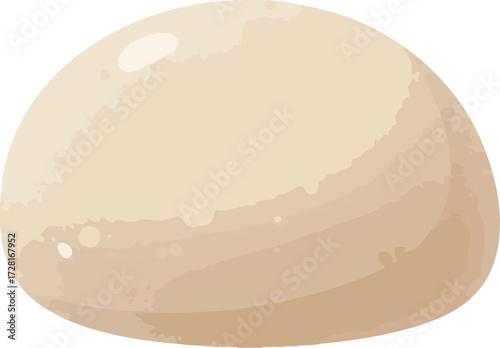 A simple, clean illustration of a smooth, round ball of uncooked dough, ready for baking or cooking.
