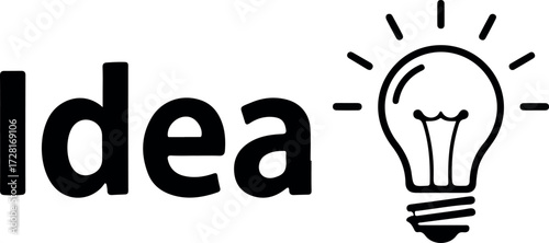 Idea concept with lightbulb symbol and text illustration.