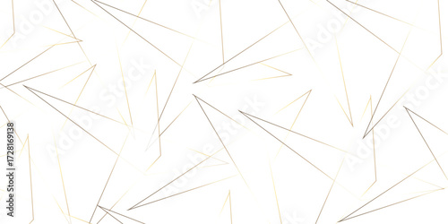 Abstract background with liens and triangles shape on white background. White and golden geometric overlapping rectangle pattern Geometric background soft shadows as patten ..White polygon textured .	