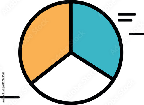 Colorful pie chart representing data distribution and statistical analysis for business.
