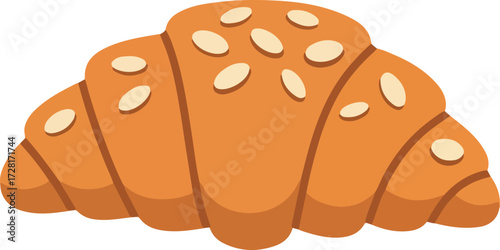 Delicious croissant with seeds perfect breakfast pastry golden brown.