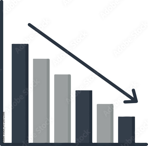 Downward trend graph illustrating financial decline and economic downturn 3.