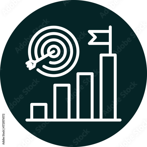 objective icon for market research, website, application, printing, document, poster design, etc