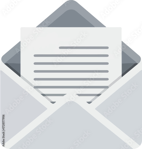 Open envelope with a letter inside ready to be read and delivered.