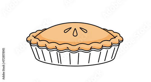 Delicious baked apple pie with a flaky golden crust and a sweet filling.