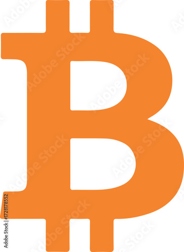 Orange Bitcoin Symbol Illustrating Cryptocurrency and Digital Finance.