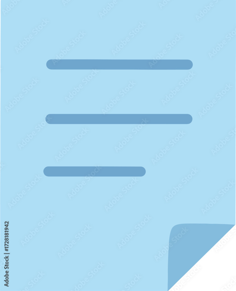Obraz premium Blue paper document with lines of text