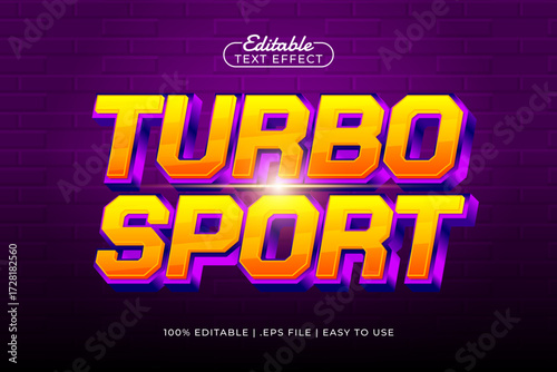 turbo sport editable text effect