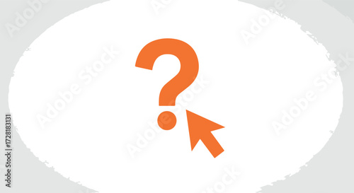 Question mark and cursor icon representing inquiry and selection.
