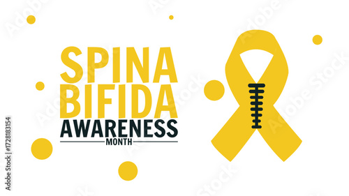 Spina Bifida Awareness Month card, October, design templet for poster banner