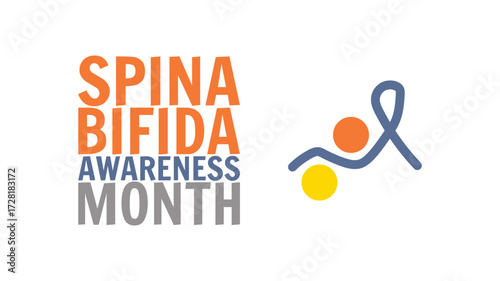 Spina Bifida Awareness Month card, October, design templet for poster banner