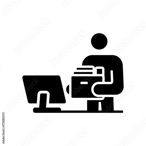 Resign icon, solid or glyph style