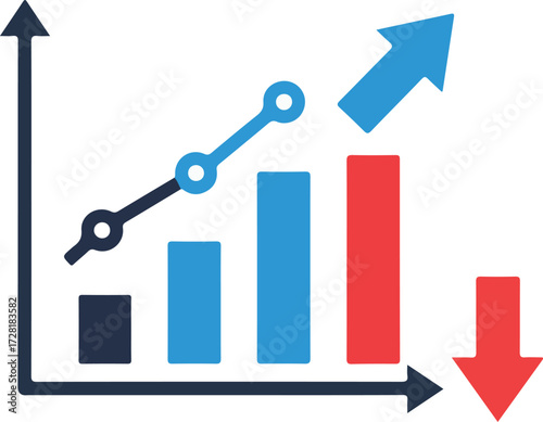 Financial growth chart showing upward trend and positive results in business.
