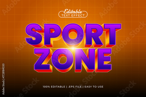 sport zone editable text effect