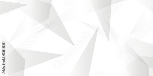 Abstract background with liens and triangles shape on white background. White and grey geometric overlapping rectangle pattern Geometric background soft shadows as patten ..White polygon textured .