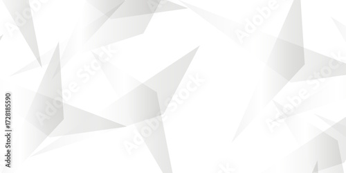 Abstract background with liens and triangles shape on white background. White and grey geometric overlapping rectangle pattern Geometric background soft shadows as patten ..White polygon textured .