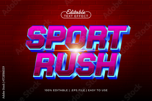 sport rush editable text effect