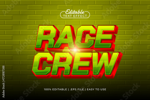race crew editable text effect