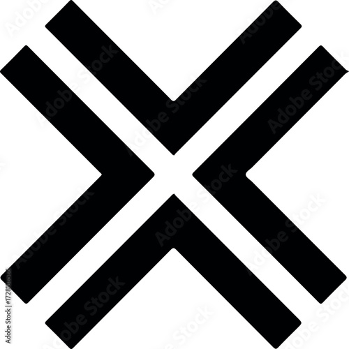 Geometric design featuring intersecting arrows creating a symmetrical pattern.