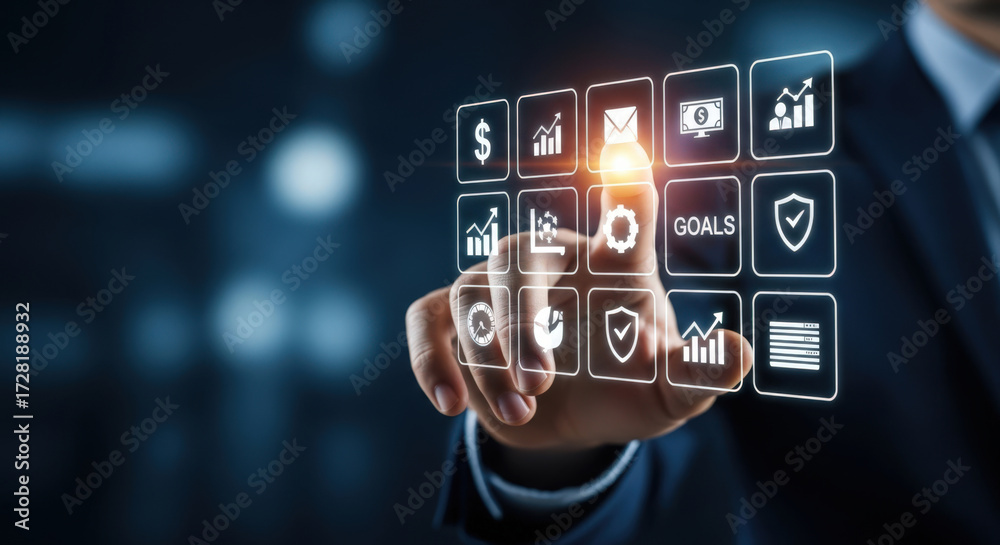 Fototapeta premium Business Strategy and Digital Technology Interface.