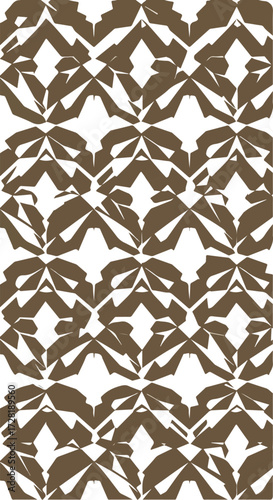 Geometric leaf pattern design with repeating shapes and abstract forms.