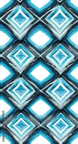Geometric pattern of blue and white diamonds abstract design.