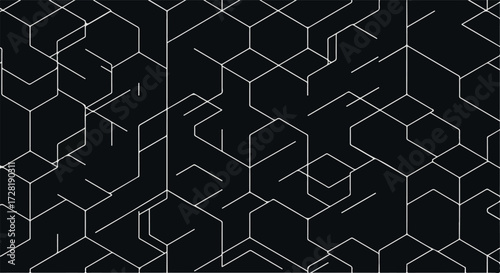 Geometric pattern of interconnected lines creating a complex network.